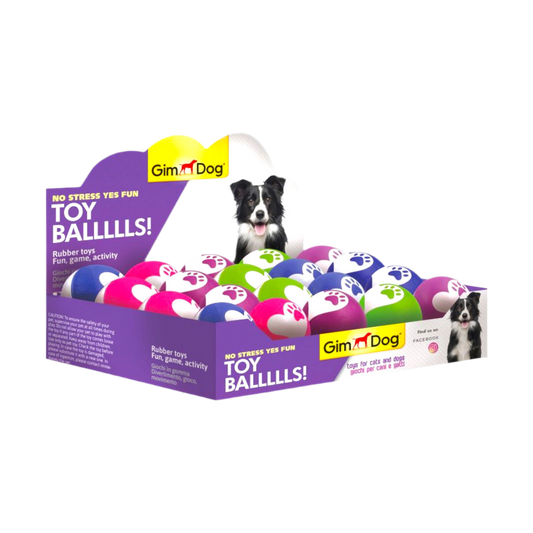 GimDog TOY BALLLLLS Играчка за куче и котка от порест каучук 72 mm, разл. цветове - 1 бр. - Zoo-PetShop