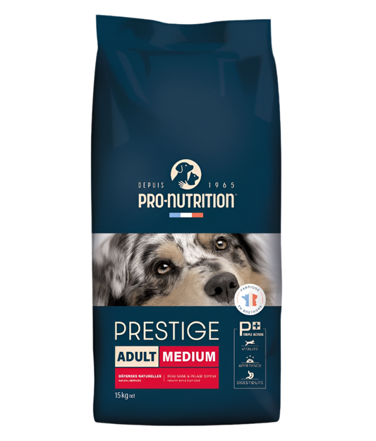 PRESTIGE DOG ADULT MEDIUM 15 kg - Пълноценна храна за пораснали кучета от средни породи. - Zoo-PetShop