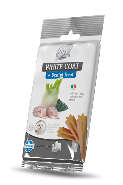 N&D White Dental Care Treat With Sea Bass, Spirulina and Fennel Medium & Maxi - Zoo-PetShop