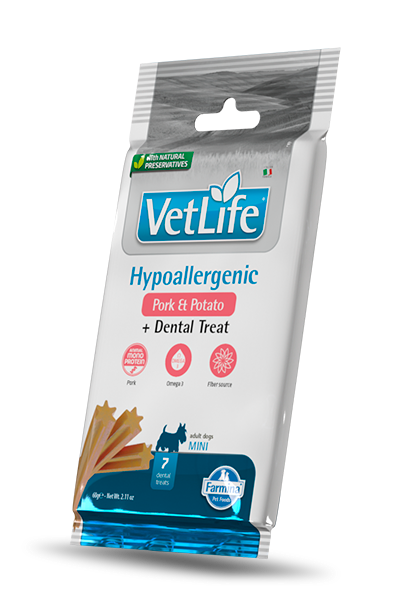 Vet Life Hypoallergenic Dental Treat With Pork and Sweet potato Mini - Zoo-PetShop