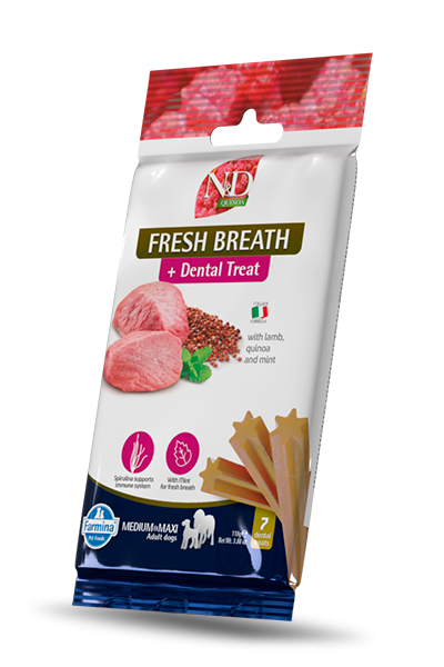 N&D Quinoa Fresh Breath Dental Care Treat With Lamb and Mint Medium & Maxi - Zoo-PetShop