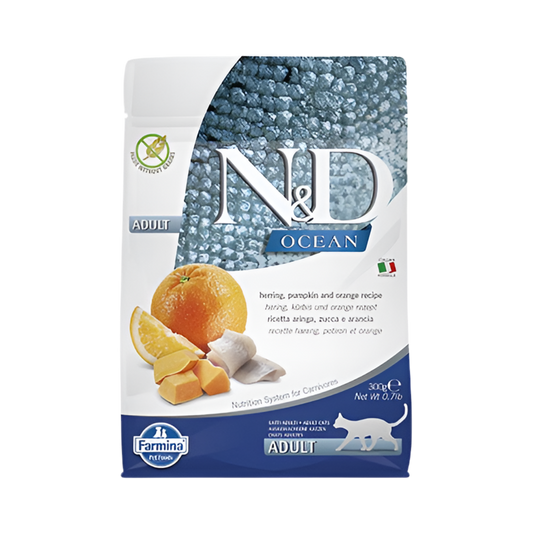 N&D CAT OCEAN ADULT PUMPKIN коте,тиква с херинга и портокал