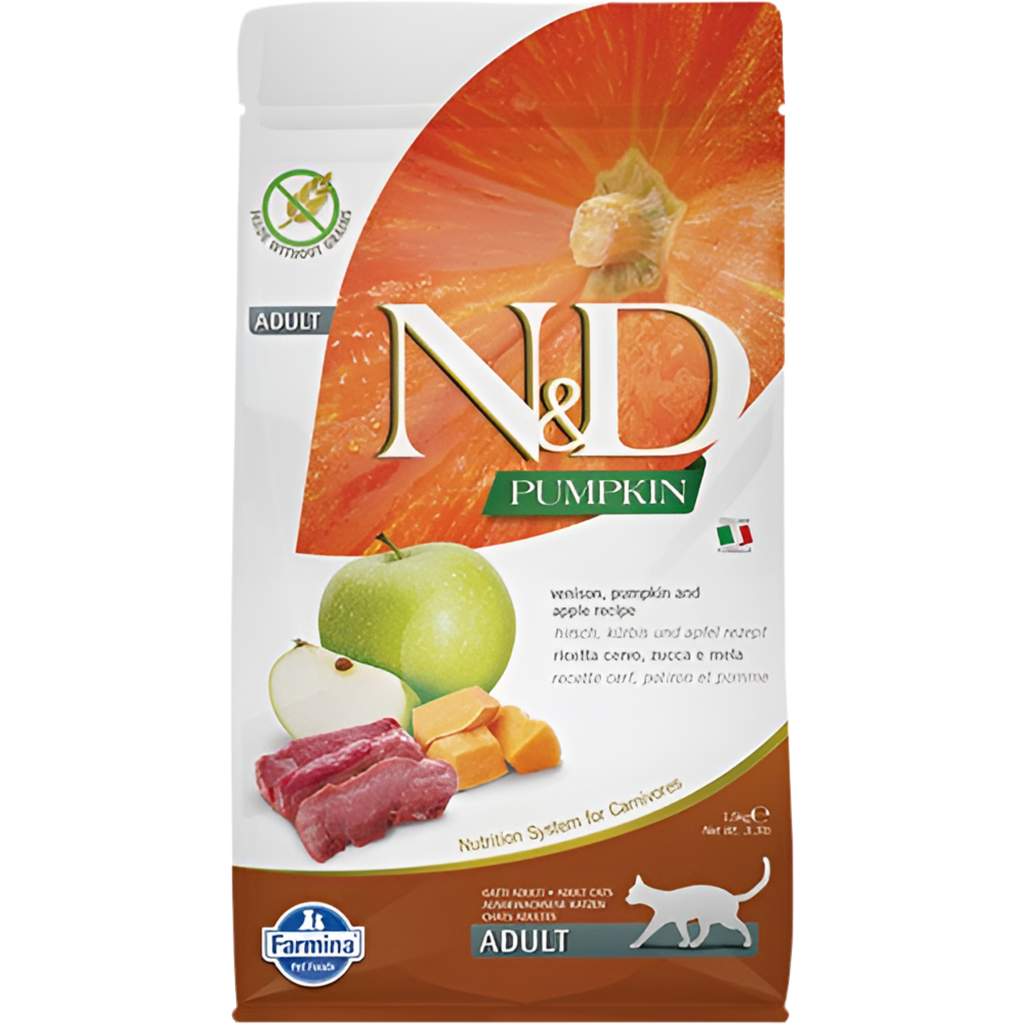 N&DVenison & Apple Adult – Пълноценна храна за котки в зряла възраст с еленско месо, тиква и ябълки