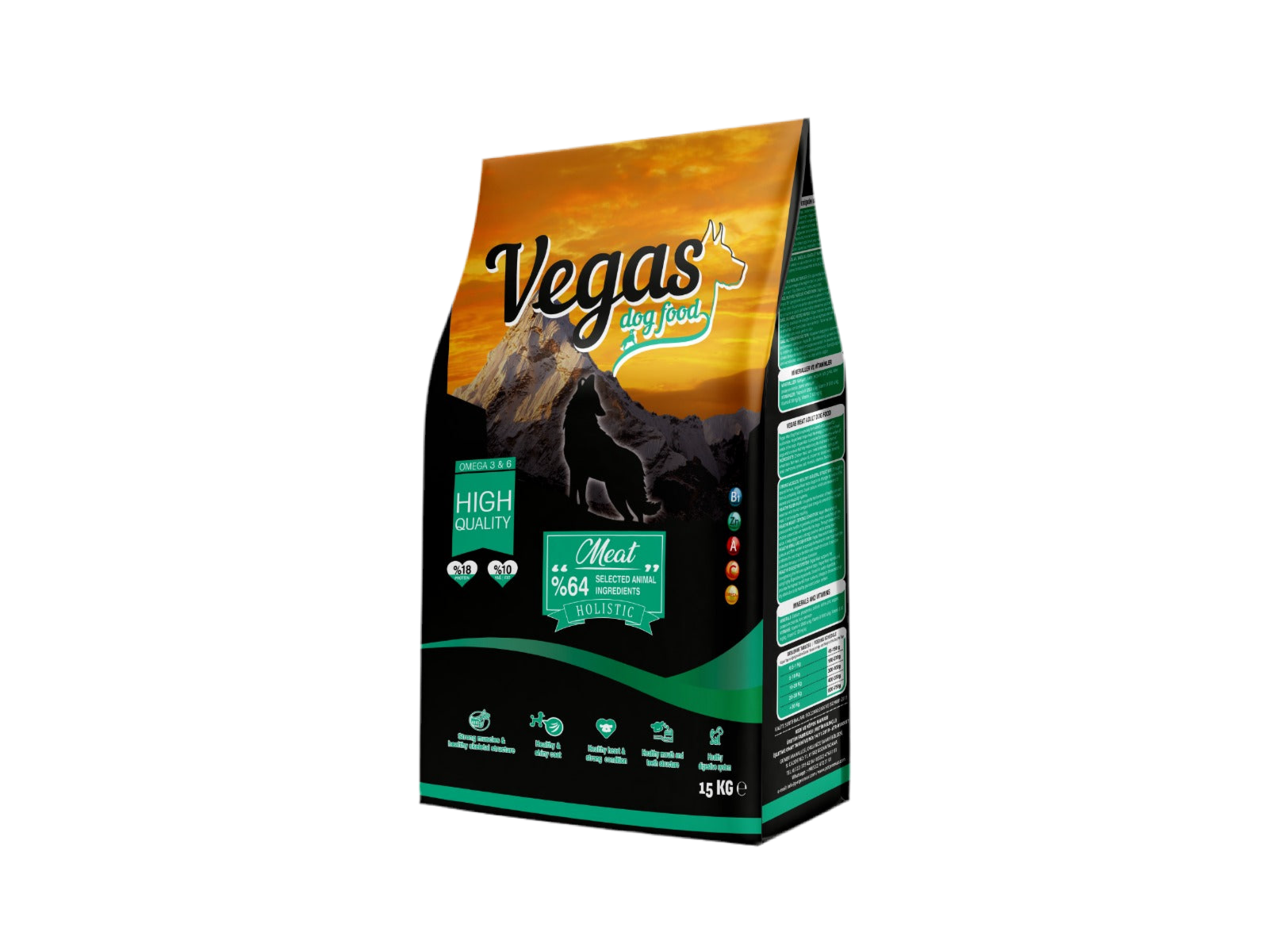 Vegas Beef Meat Adult Dog Food 15 kg . Пълноценна храна за кучета с говеждо от клас Premium !