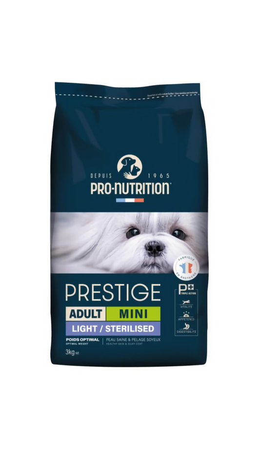 PRESTIGE MINI LIGHT/STERILISED 3 kg – Храна за кастрирани или склонни към напълняване дребни кучета, Франция - Zoo-PetShop