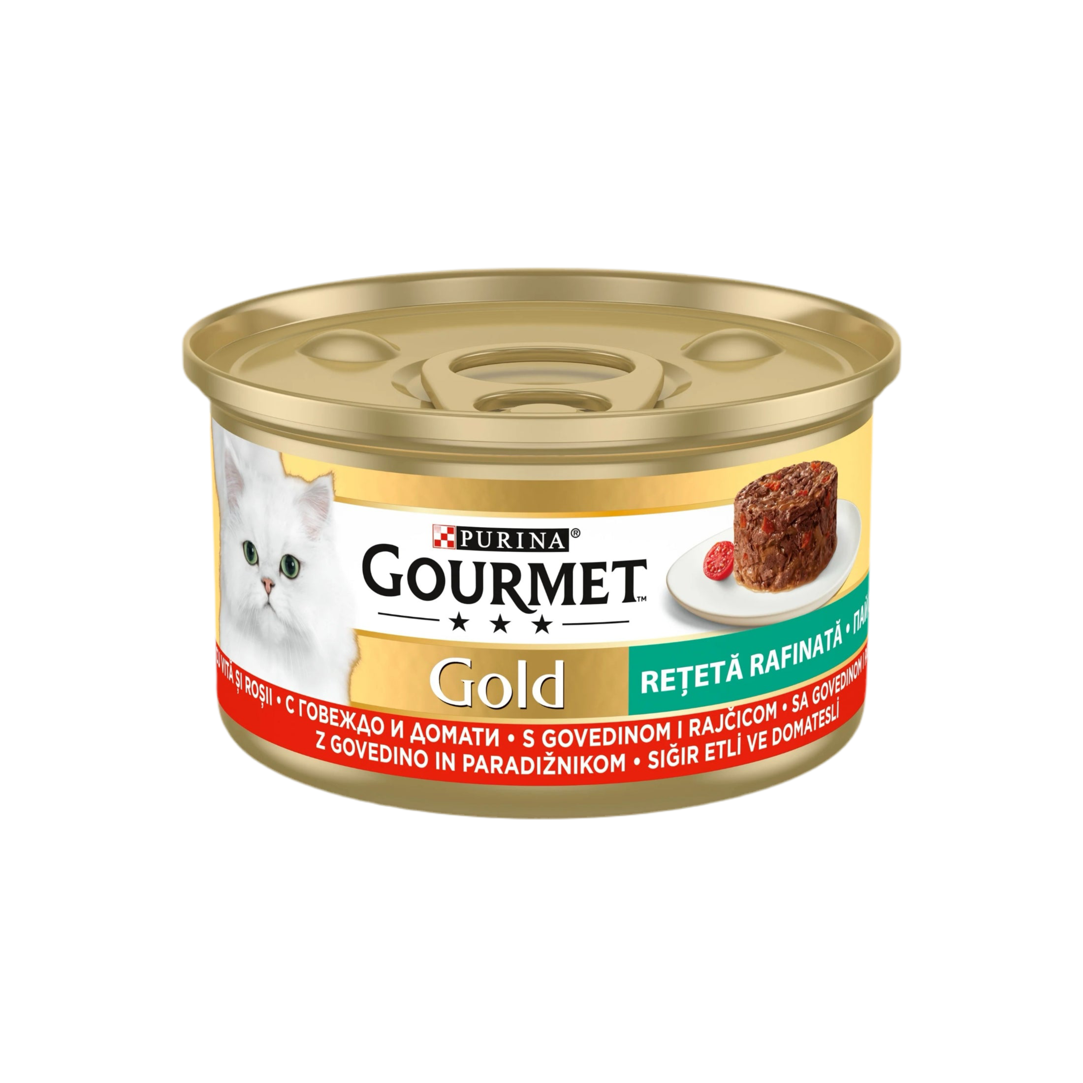GOURMET® GOLD Мека храна с говеждо и домати за котки