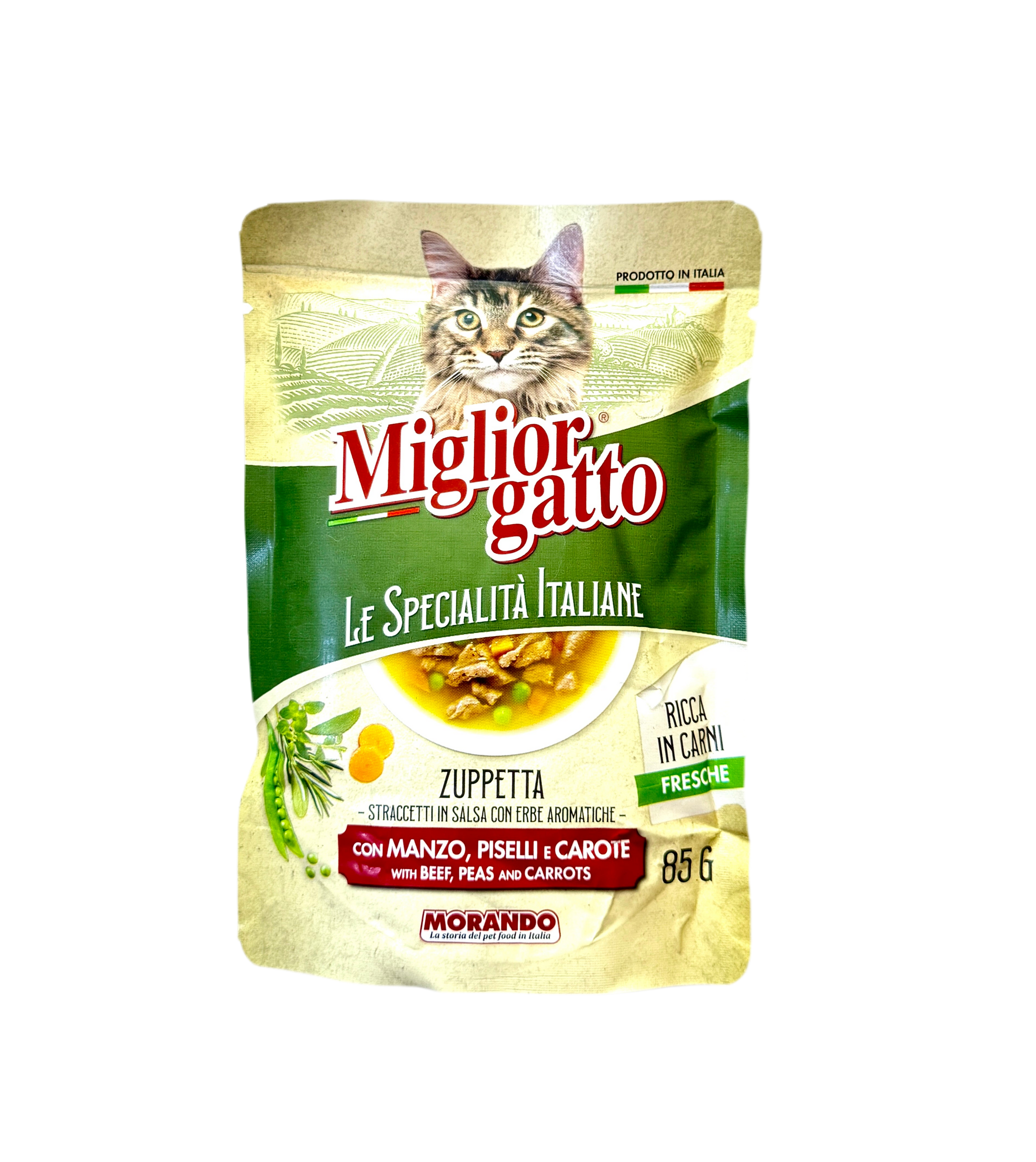 Miglior gatto, Le specialita italiane - Пауч за котки с телешко, грах и моркови