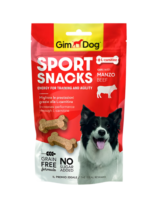 GimDog Sport Snacks – Мини кокалчета с говеждо 60 г. Лакомство за кучета с L-карнитин. - Zoo-PetShop