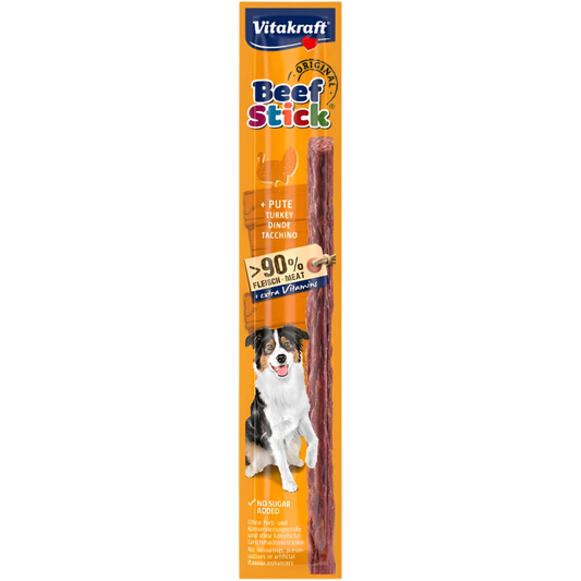 Лакомства за кучета - Vitakraft Beef Stick Pute - Саламена пръчица с пуешко месо - Zoo-PetShop