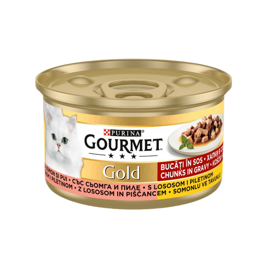 GOURMET® GOLD Мека храна с пилешко и сьомга