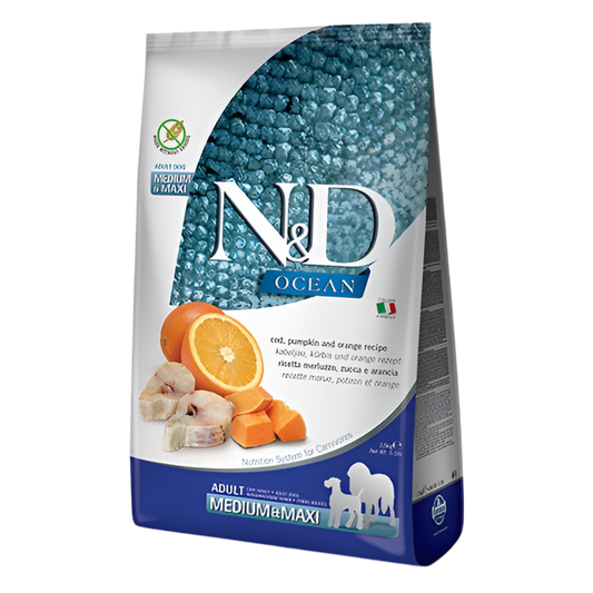 N&D Ocean Cod & Pumpkin, Orange Adult Medium & Maxi