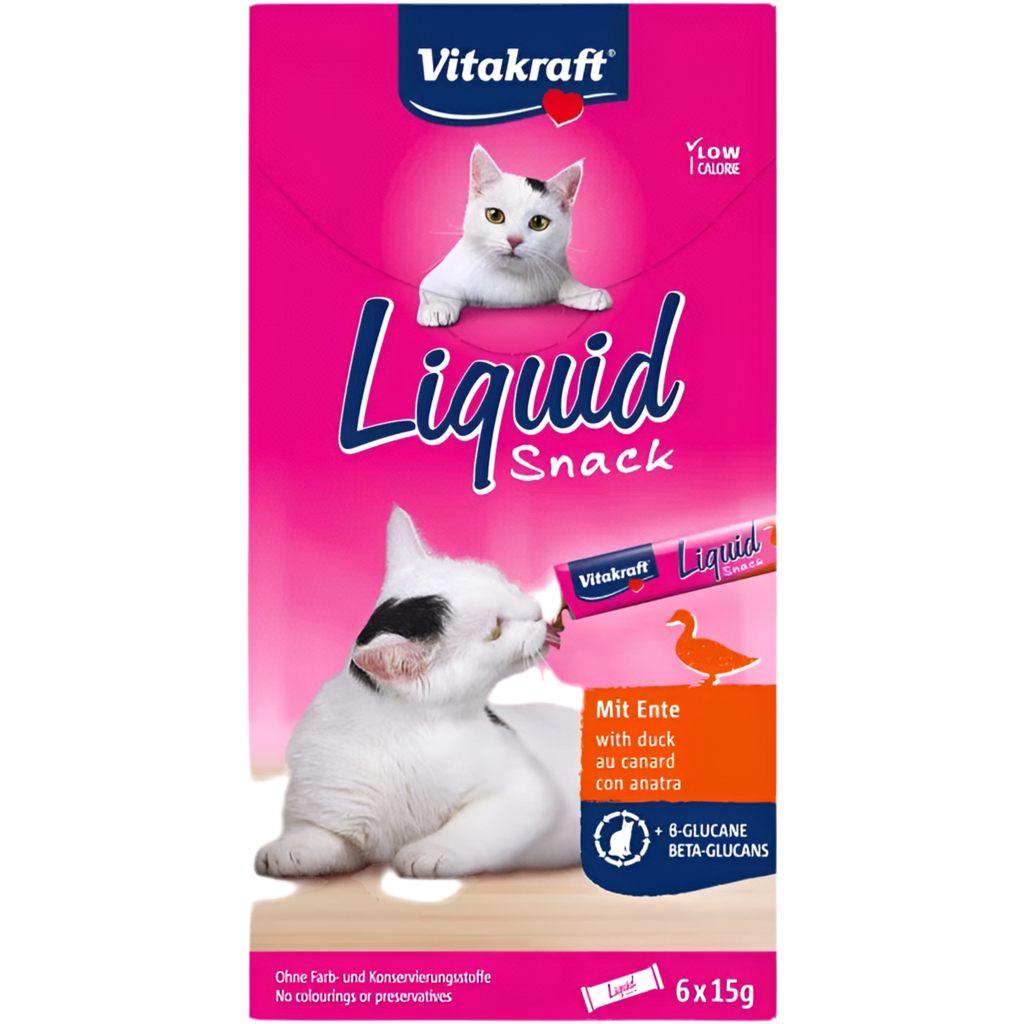 Cat Liquid Snack – ТЕЧЕН СНАКС ЗА КОТКИ с Патица и Бета-глюкани, Vitakraft; 6x15 g - Zoo-PetShop