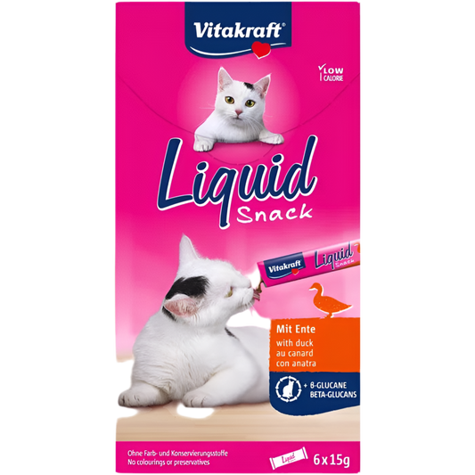 Cat Liquid Snack – ТЕЧЕН СНАКС ЗА КОТКИ с Патица и Бета-глюкани, Vitakraft; 6x15 g - Zoo-PetShop