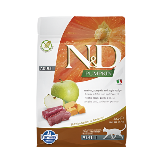 N&DVenison & Apple Adult – Пълноценна храна за котки в зряла възраст с еленско месо, тиква и ябълки