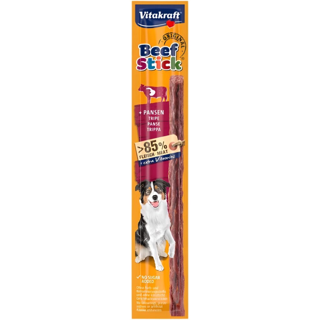 Лакомства за кучета - Vitakraft Beef Stick Pansen - Саламена пръчица с шкембе - Zoo-PetShop