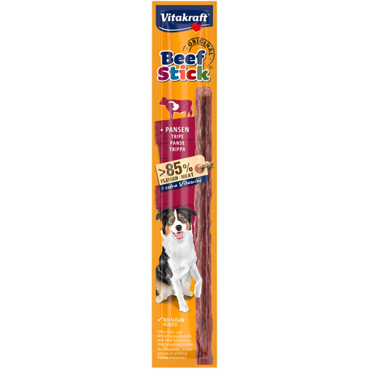 Лакомства за кучета - Vitakraft Beef Stick Pansen - Саламена пръчица с шкембе - Zoo-PetShop