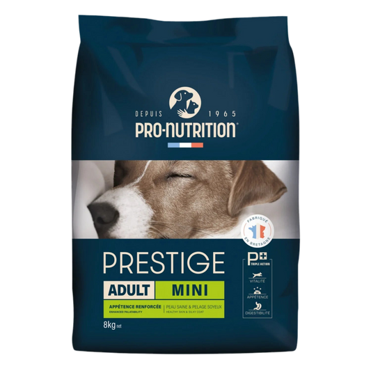 PRESTIGE DOG ADULT MINI 8 kg - Пълноценна храна за пораснали кучета от дребни породи. Произведена във Франция. - Zoo-PetShop