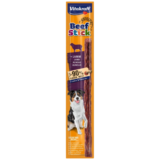 Лакомства за кучета - Vitakraft Beef Stick Lamm - Саламена пръчица с агнешко месо - Zoo-PetShop