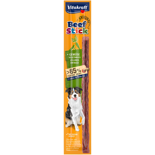 Лакомства за кучета - Vitakraft Beef Stick Gemuse - Саламена пръчица със зеленчуци - Zoo-PetShop