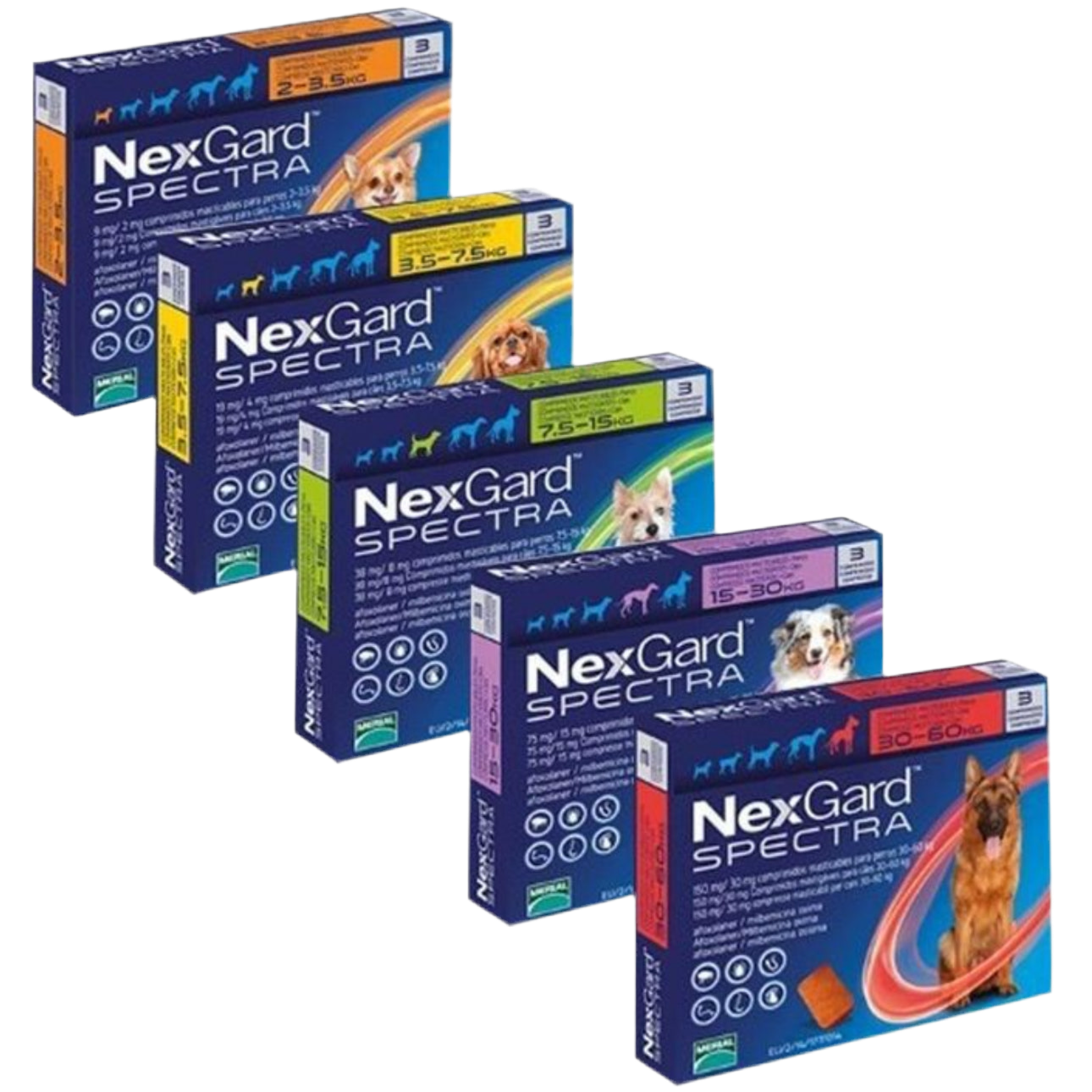 NEXGARD SPECTRA НЕКСГАРД СПЕКТРА – СРЕЩУ БЪЛХИ, КЪРЛЕЖИ, ДИРОФИЛАРИОЗА, КРЪГЛИ ЧЕРВЕИ 30-60 кг
