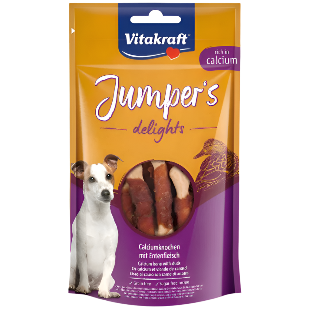 Vitakraft ® Jumper's Delights Лакомство за кучета - калциеви кокалчета с патешко - Zoo-PetShop