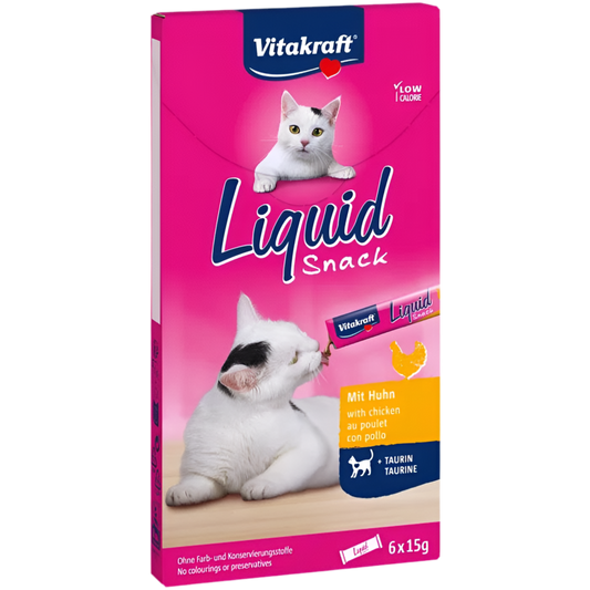 Cat Liquid Snack – ТЕЧЕН СНАКС ЗА КОТКИ с Пиле и Таурин, Vitakraft; 6x15 g - Zoo-PetShop