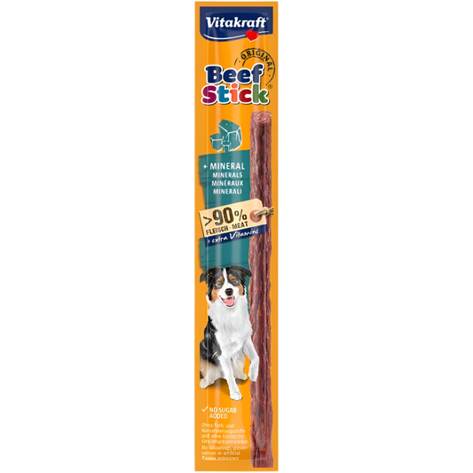 Лакомства за кучета - Vitakraft Beef Stick Mineral - Саламена пръчица с минерали - Zoo-PetShop