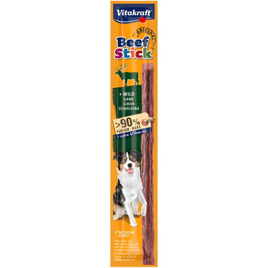 Лакомства за кучета - Vitakraft Beef Stick Wild - Саламена пръчица с дивеч - Zoo-PetShop