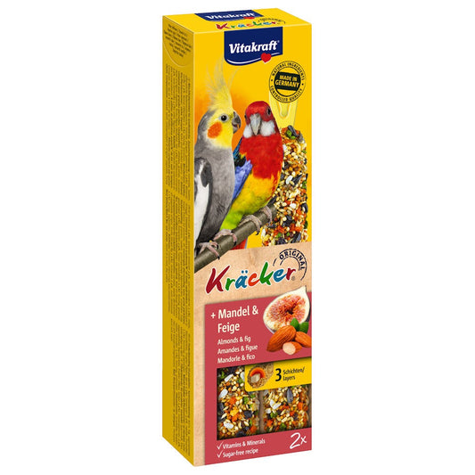Vitakraft ® Kräcker ® - Крекер на Витакрафт с БАДЕМ и СМОКИНЯ, 2 бр., за СРЕДНИ ПАПАГАЛИ
