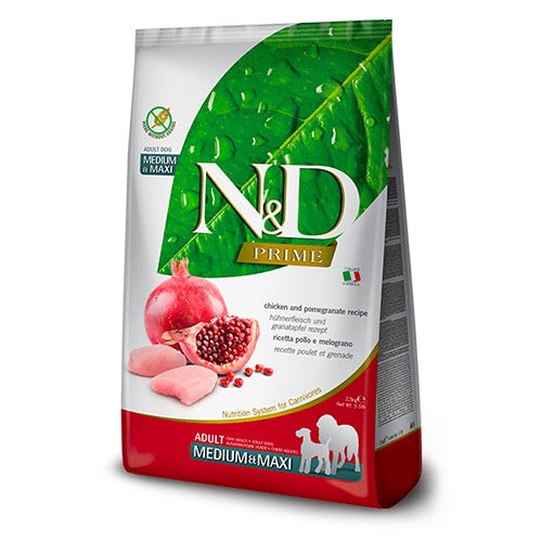 N&D PRIME Medium & Maxi Adult – Пилешко & Нар (2.5 кг)