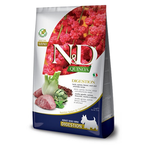 N&D Quinoa Digestion Mini – Агнешко & Киноа за дребни и мини породи 🐶🌾