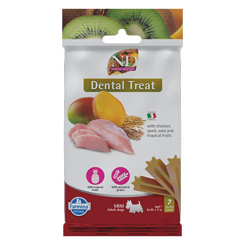 N&D Tropical Selection Dental Care Treat With Chicken, Spelt, Oats and Tropical fruits Mini - Zoo-PetShop