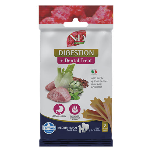 N&D Quinoa Digestion Dental Care Treat With Lamb, Fennel, Mint and Artichoke Medium & Maxi - Zoo-PetShop