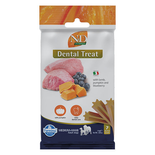 N&D Pumpkin Dental Care Treat Lamb and Blueberry Medium & Maxi - Zoo-PetShop