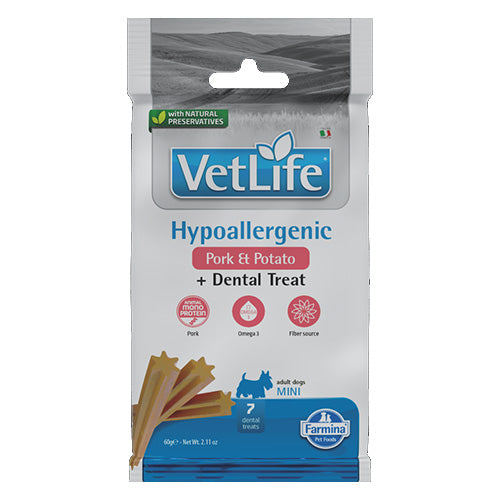 Vet Life Hypoallergenic Dental Treat With Pork and Sweet potato Mini - Zoo-PetShop