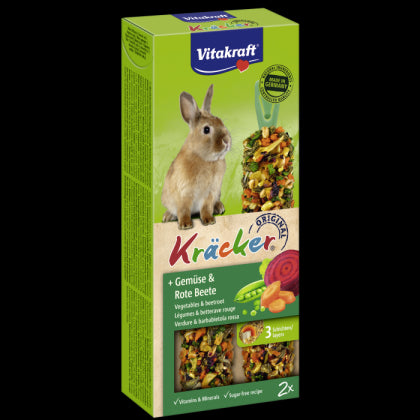 Vitakraft ® Kräcker ® - Оригинален Крекер на Витакрафт за заек със ЗЕЛЕНЧУЦИ & ЧЕРВЕНО ЦВЕКЛО, 2 бр. - Zoo-PetShop