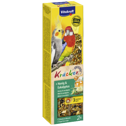 Vitakraft ® Kräcker ® - Крекер на Витакрафт с МЕД и ЕВКАЛИПТ, 2 бр., за СРЕДНИ ПАПАГАЛИ
