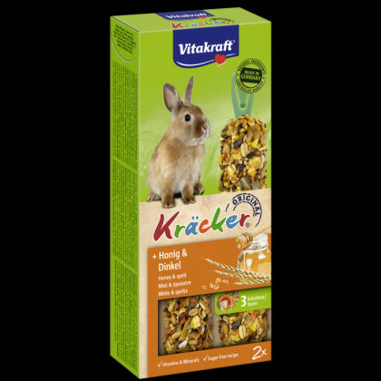 Vitakraft ® Kräcker ® - Оригинален Крекер на Витакрафт за заек с МЕД и СПЕЛТА, 2 бр. - Zoo-PetShop