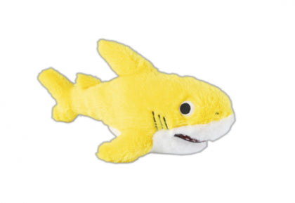 GimCat Играчка за котка SHARKS, плюшена акула с пищялка, жълт цвят - Zoo-PetShop