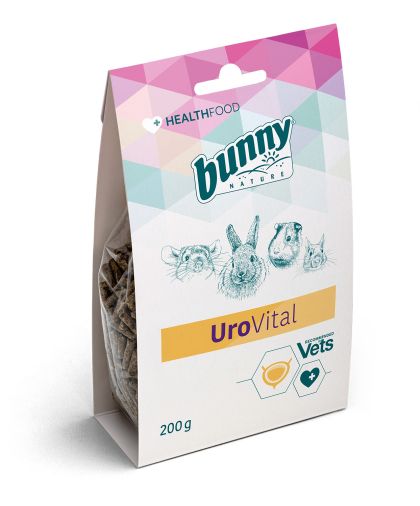 HEALTHFOOD URO Vital 200 г - Допълваща храна за мини зайчета, морски свинчета, чинчили и дегу - Здравословна храна, препоръчана от ветеринарни лекари за подкрепа на уринарното здраве! - Zoo-PetShop