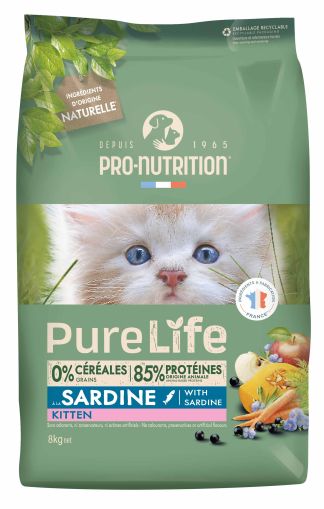 Pure Life for cats KITTEN with Sardine 8 kg - Храна за котенца под 1 г., бременни и кърмещи котки, със сардини. - Zoo-PetShop