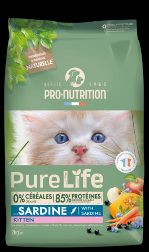 Pure Life for cats KITTEN with Sardine 2 kg - Храна за котенца под 1 г., бременни и кърмещи котки, със сардини. - Zoo-PetShop