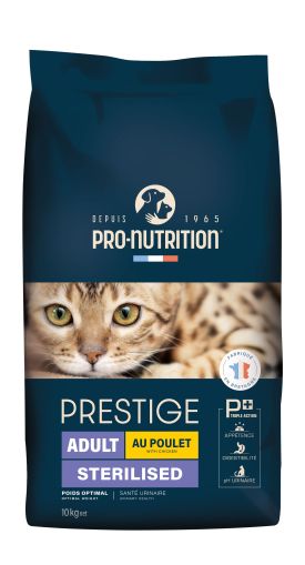 PRESTIGE CAT ADULT STERILISED С ПИЛЕ 10 kg - Храна за кастрирани котки и склонни към напълняване. - Zoo-PetShop