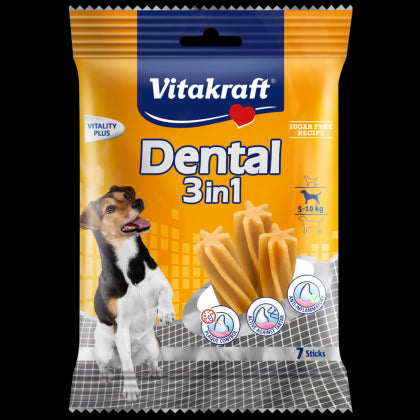 Vitakraft , DENTAL 3 in 1 Small Дентални солети за кучета. Контрол на плаката и зъбния камък. За кучета с тегло между 5 и 10 кг- - Zoo-PetShop
