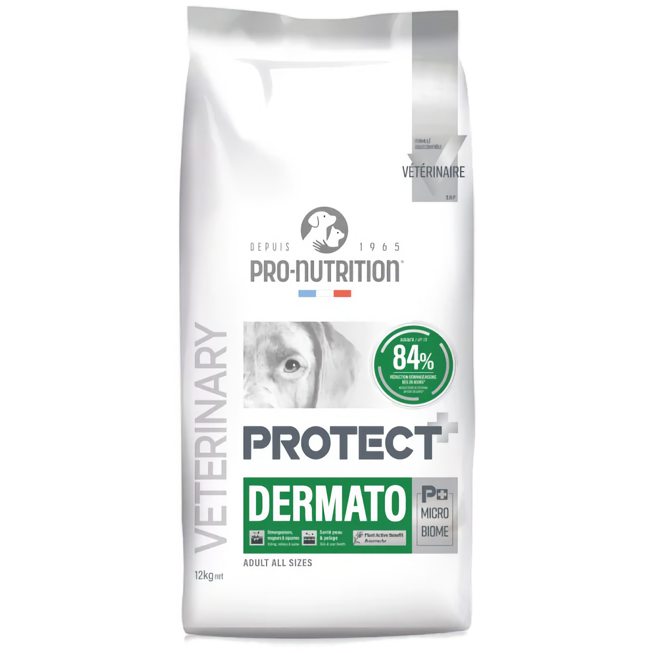 Pro-Nutrition Flatazor PROTECT DOG Dermato 12 кг – храна за кучета с кожни проблеми, хипоалергенна, 65% животински протеини. - Zoo-PetShop