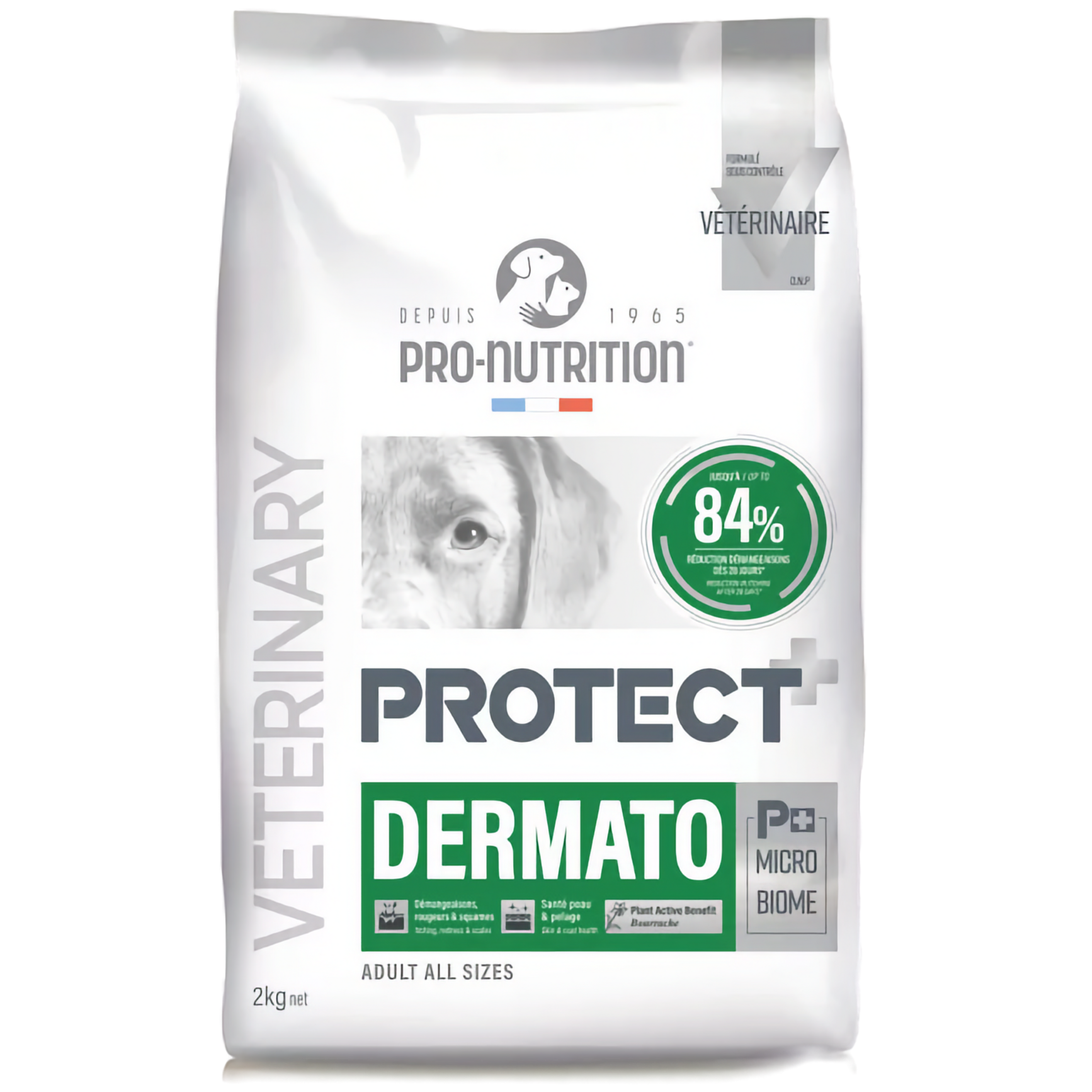 Pro-Nutrition Flatazor Protect Dog Dermato, 2 кг – храна за кучета с кожни проблеми, 84% животински протеини, хипоалергенна. - Zoo-PetShop