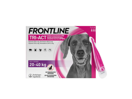 FRONTLINE
TRI-ACT® ЗА КУЧЕТА 20-40 кг , кутия с 3 пипети