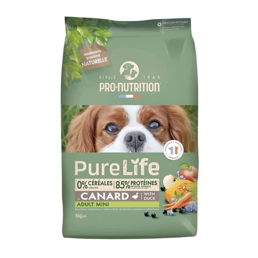Pure Life Dog ADULT MINI with Duck 8 kg - Храна за кучета от дребни породи - 10 кг с патица. Без зърно и глутен.
