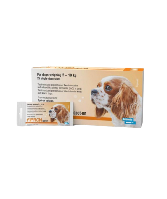 FIPRON SPOT-ON DOG - ПИПЕТА С ФИПРОНИЛ ПРОТИВ КЪРЛЕЖИ И БЪЛХИ ЗА КУЧЕТА ДО 10 КГ