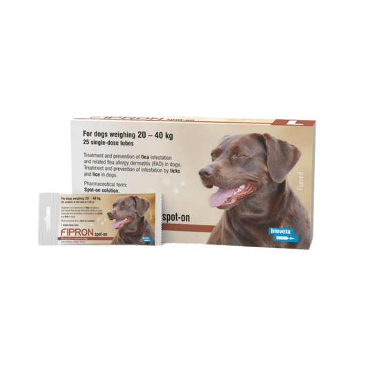 FIPRON SPOT-ON DOG - ПИПЕТА С ФИПРОНИЛ ПРОТИВ КЪРЛЕЖИ И БЪЛХИ ЗА КУЧЕТА ОТ 20 ДО 40 КГ